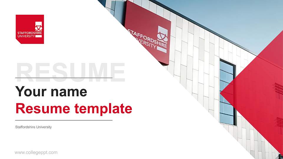 Staffordshire University Resume PPT Template16:9 ratio PPT effect preview image