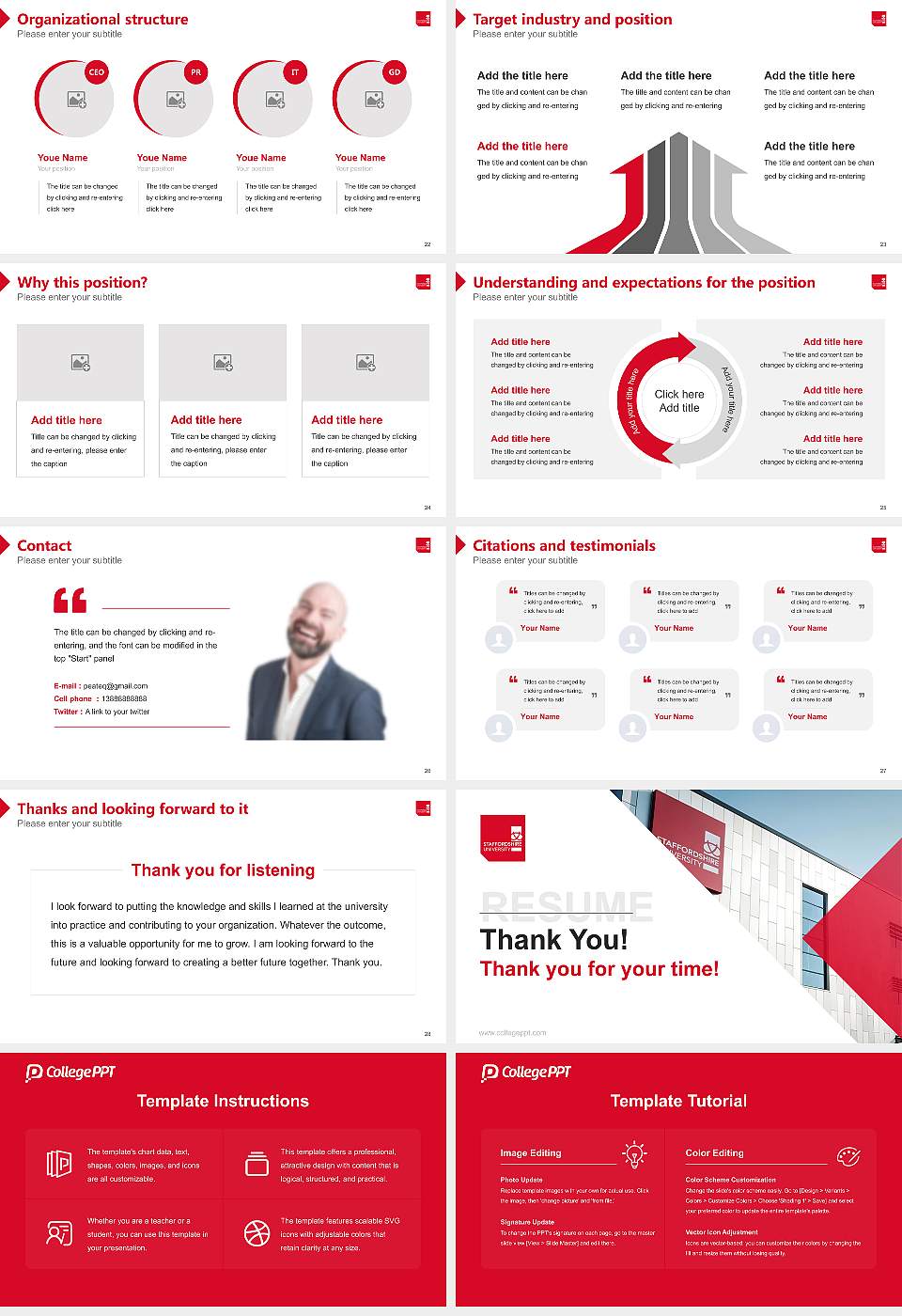 Staffordshire University Resume PPT Template16:9 ratio PPT effect preview image4