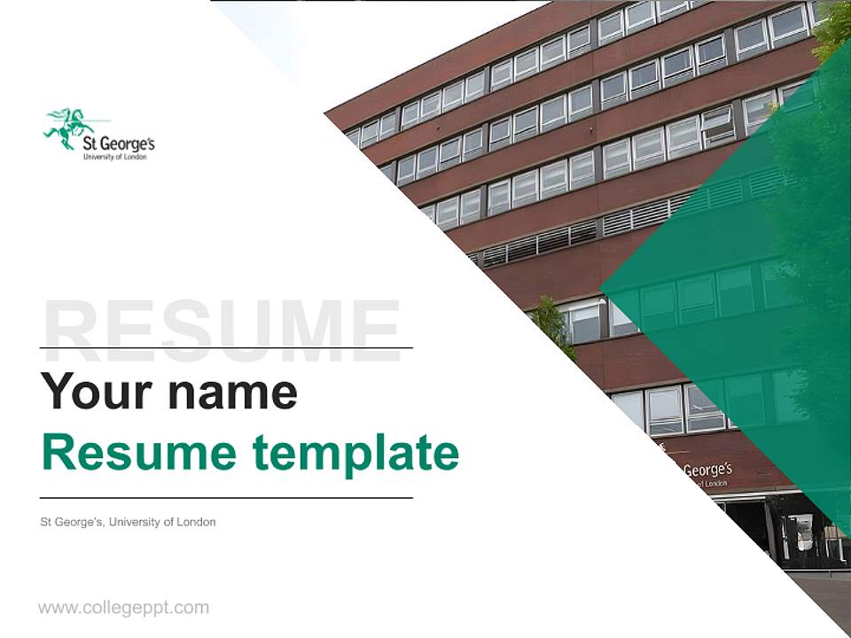 St George’s, University of London Resume PPT Template4:3 ratio PPT effect preview image5