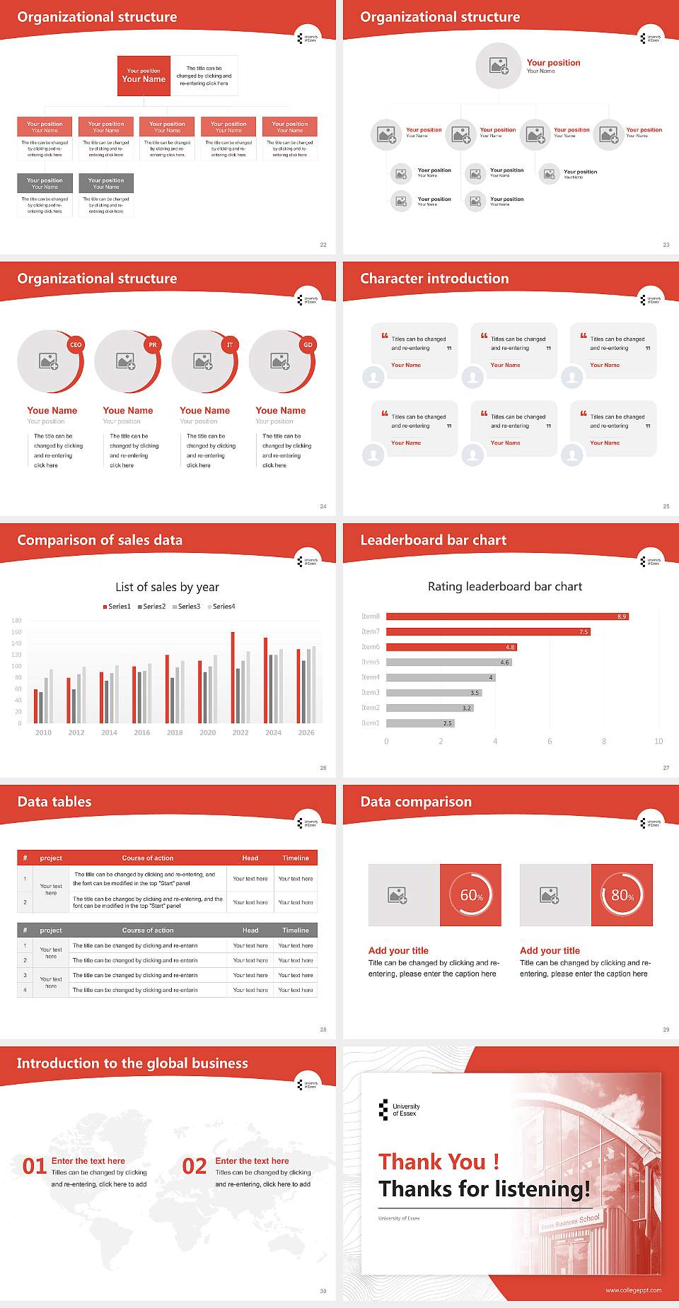 University of Essex Academic Presentation/Research Findings Report PPT Template4:3 ratio PPT effect preview image4