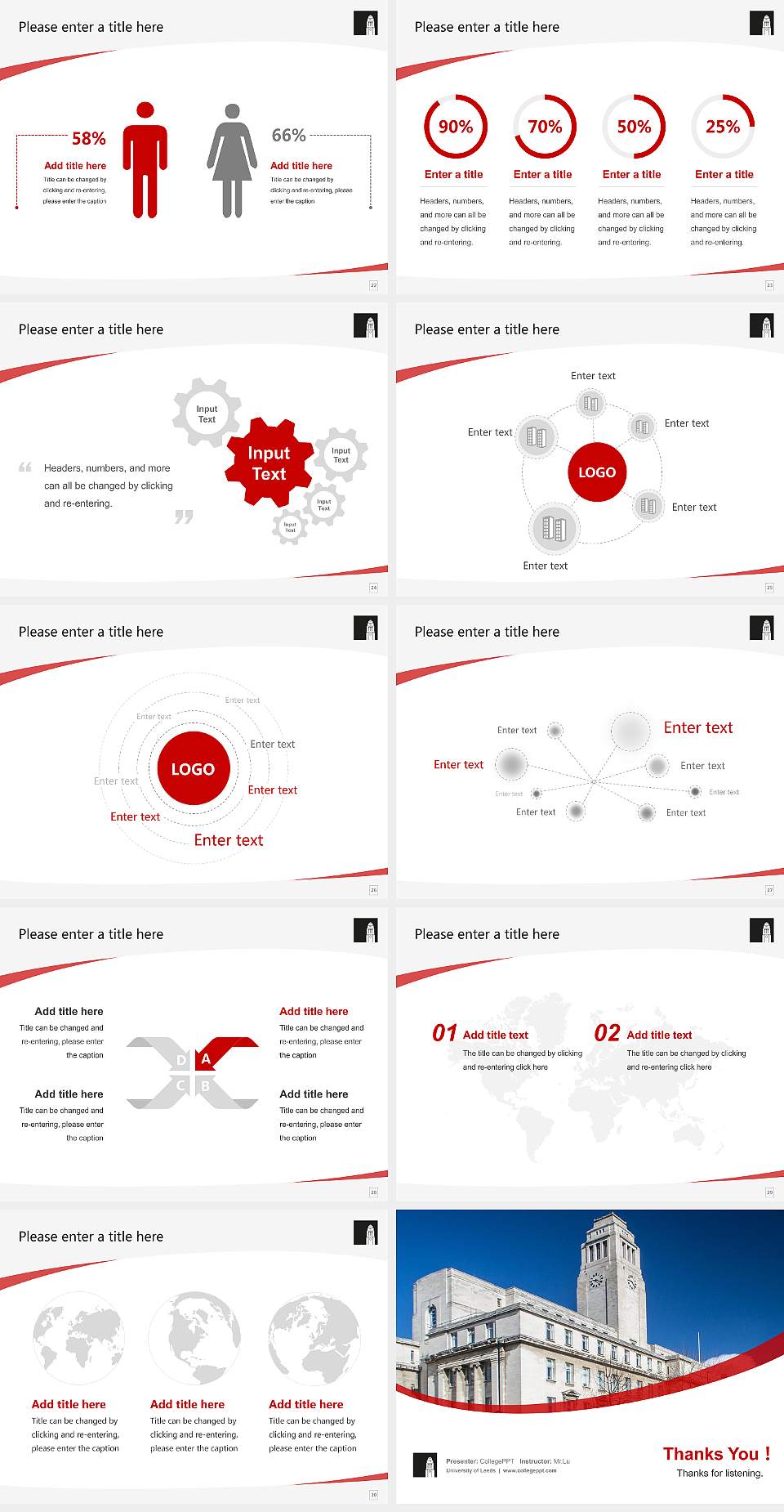University of Leeds Course/Courseware Creation PPT Template4:3 ratio PPT effect preview image4