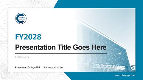 Cranfield University Academic Presentation/Research Findings Report PPT Template