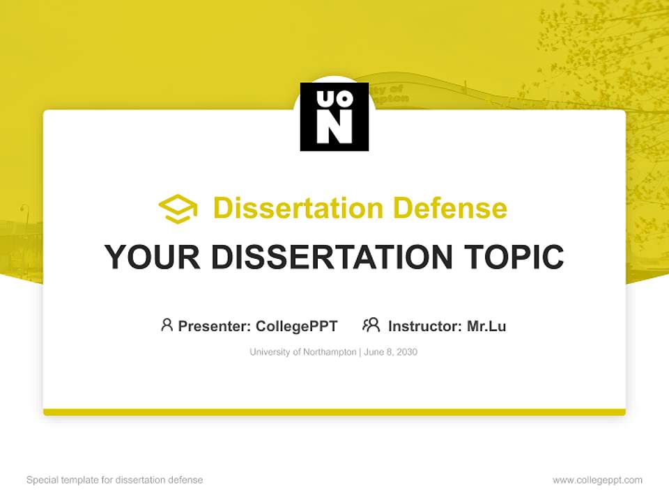 University of Northampton Graduation Thesis Defense PPT Template4:3 ratio PPT effect preview image7