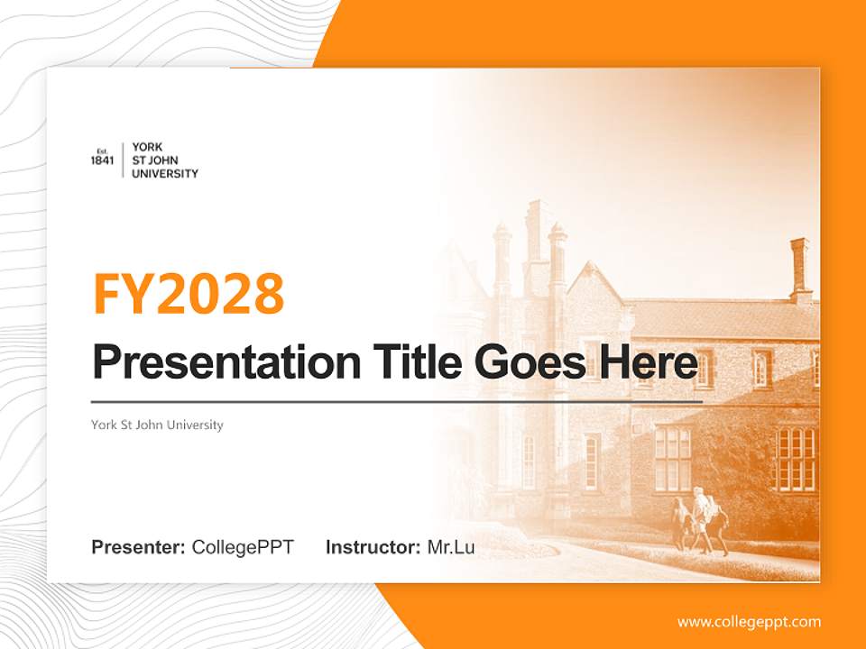 York St John University Academic Presentation/Research Findings Report PPT Template4:3 ratio PPT effect preview image5