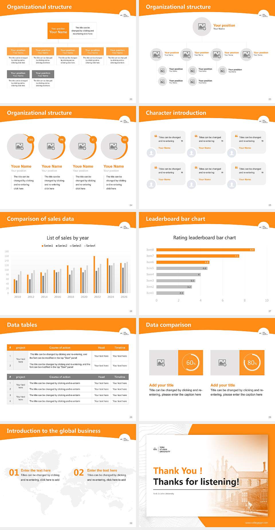York St John University Academic Presentation/Research Findings Report PPT Template4:3 ratio PPT effect preview image4