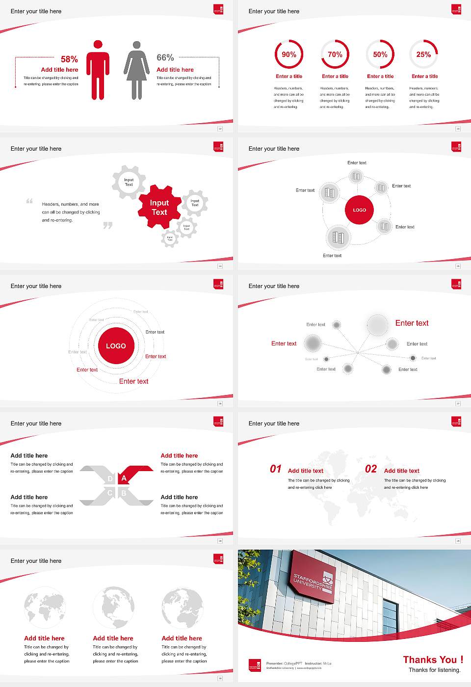 Staffordshire University Course/Courseware Creation PPT Template16:9 ratio PPT effect preview image4