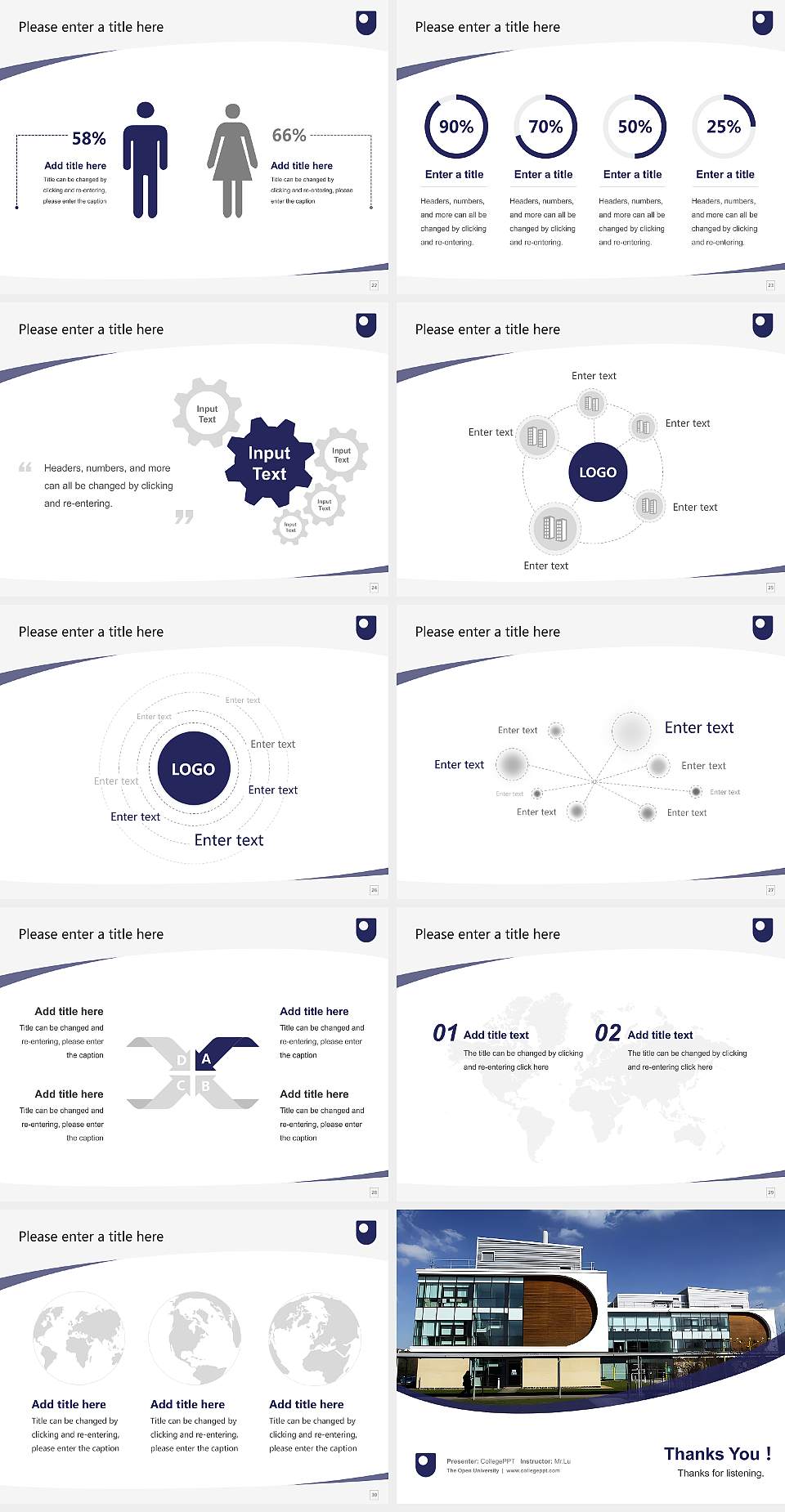 The Open University Course/Courseware Creation PPT Template4:3 ratio PPT effect preview image4
