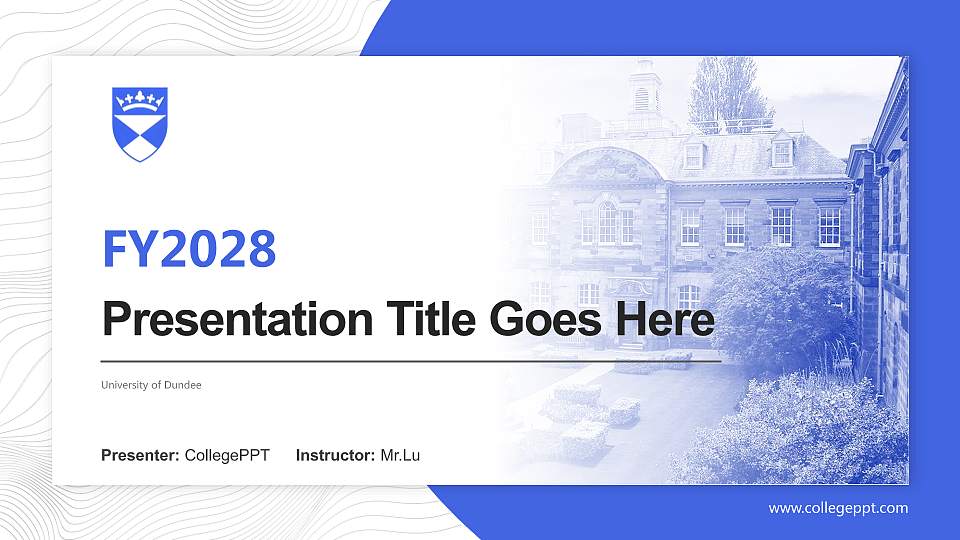 University of Dundee Academic Presentation/Research Findings Report PPT Template16:9 ratio PPT effect preview image