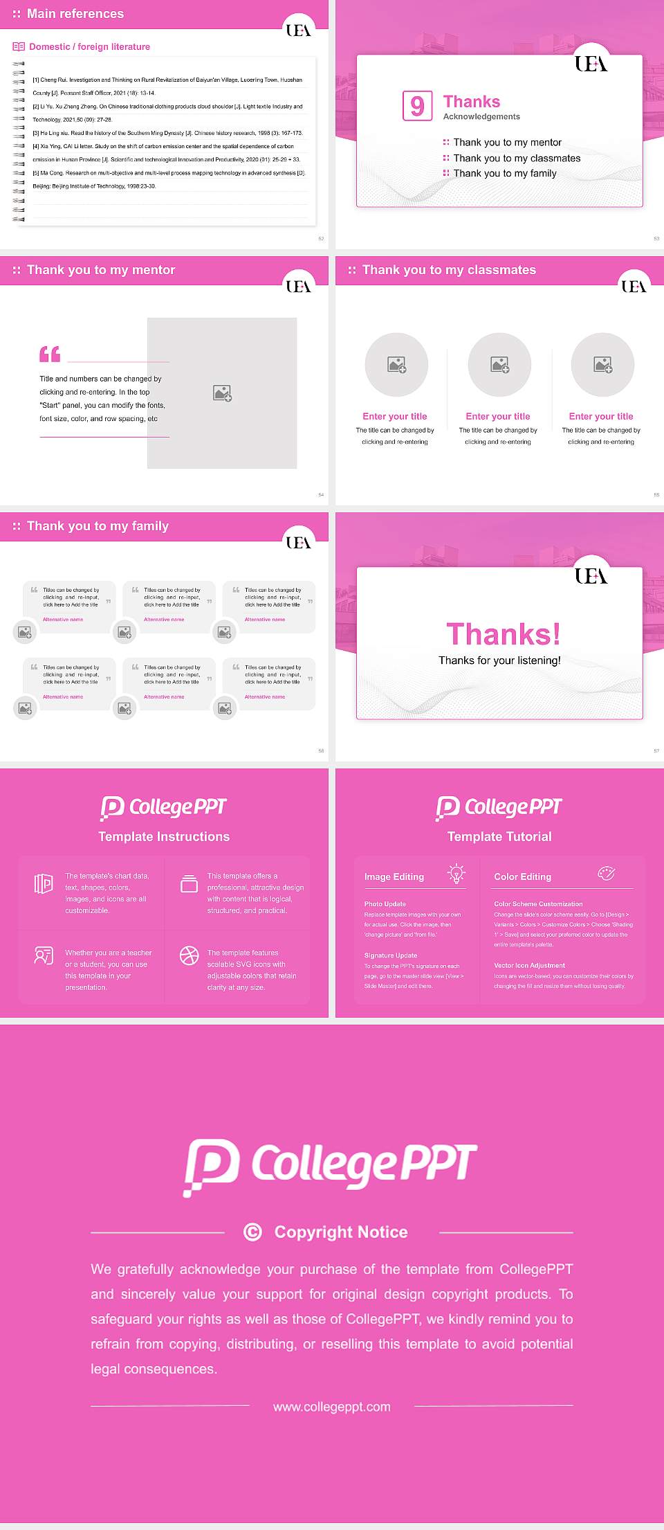 University of East Anglia Graduation Thesis Defense PPT Template4:3 ratio PPT effect preview image7