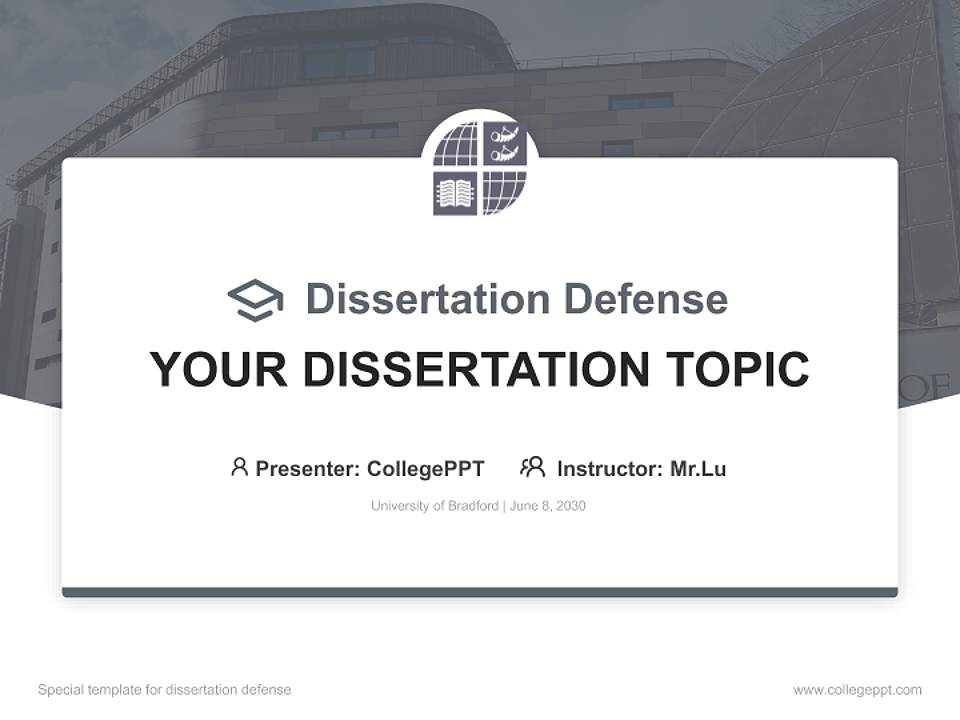 University of Bradford Graduation Thesis Defense PPT Template4:3 ratio PPT effect preview image7