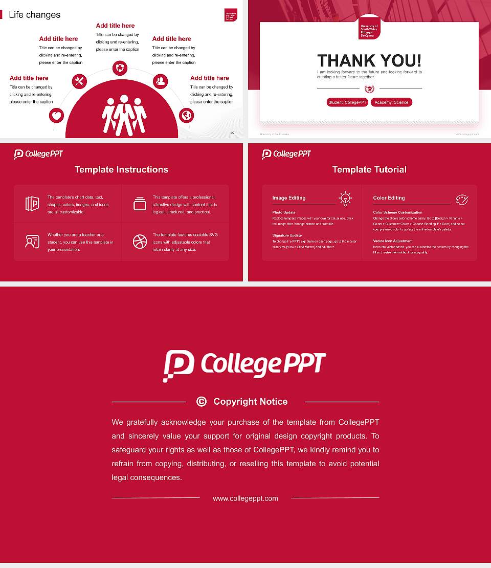University of South Wales National Scholarship Defense PPT Template16:9 ratio PPT effect preview image4