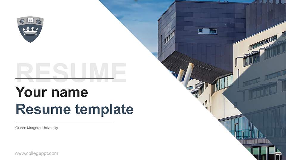 Queen Margaret University Resume PPT Template16:9 ratio PPT effect preview image