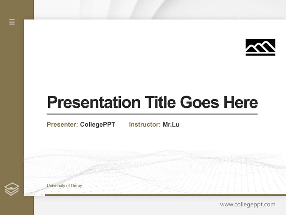 University of Derby Thesis Proposal/Graduation Defense PPT Template4:3 ratio PPT effect preview image5