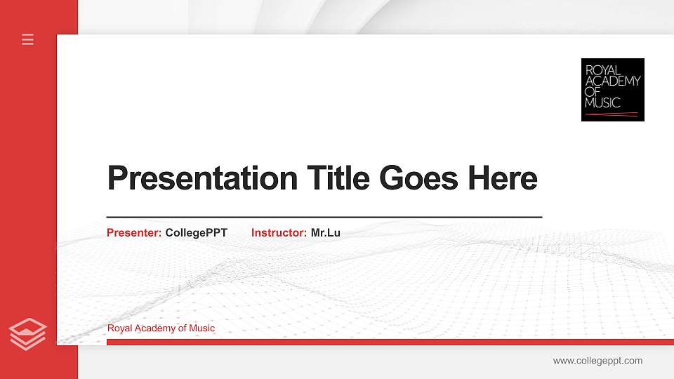 Royal Academy of Music Thesis Proposal/Graduation Defense PPT Template16:9 ratio PPT effect preview image