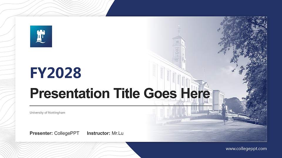 University of Nottingham Academic Presentation/Research Findings Report PPT Template16:9 ratio PPT effect preview image