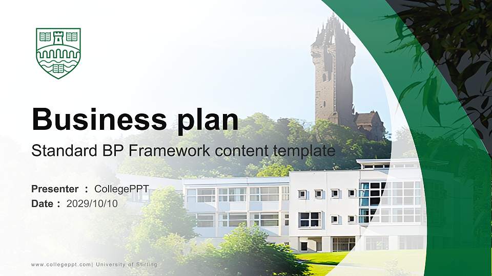University of Stirling Competition/Entrepreneurship Contest PPT Template16:9 ratio PPT effect preview image