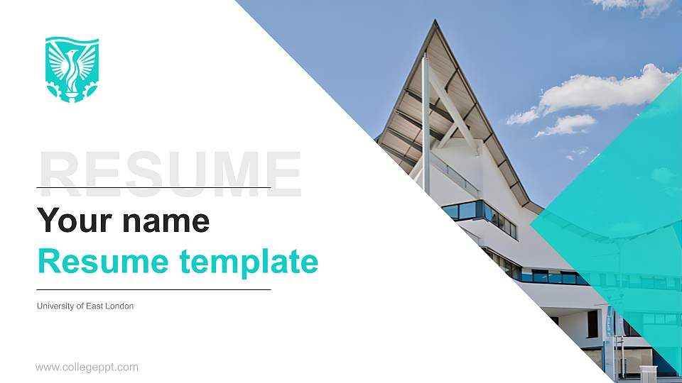 University of East London Resume PPT Template16:9 ratio PPT effect preview image