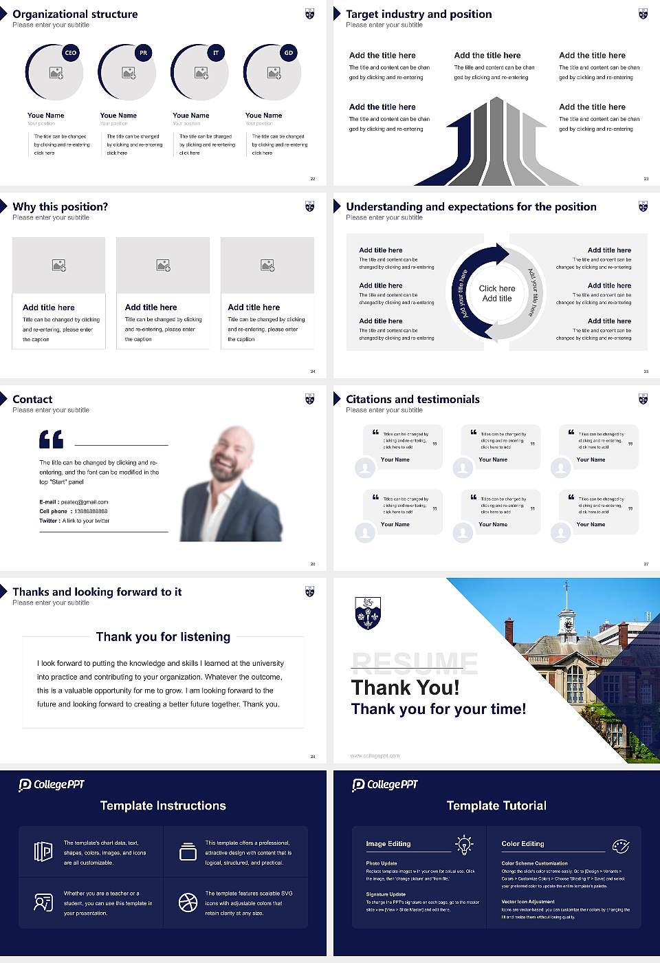 University of Hull Resume PPT Template16:9 ratio PPT effect preview image4