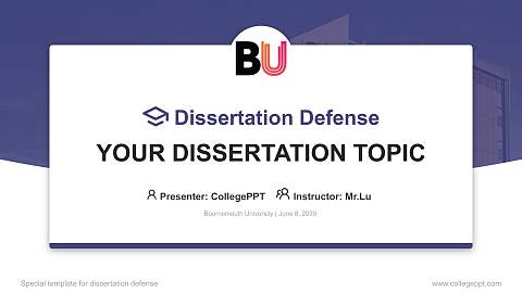 Bournemouth University Graduation Thesis Defense PPT Template