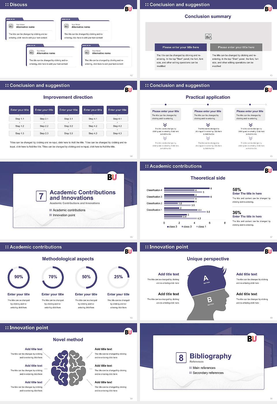 Bournemouth University Graduation Thesis Defense PPT Template16:9 ratio PPT effect preview image6