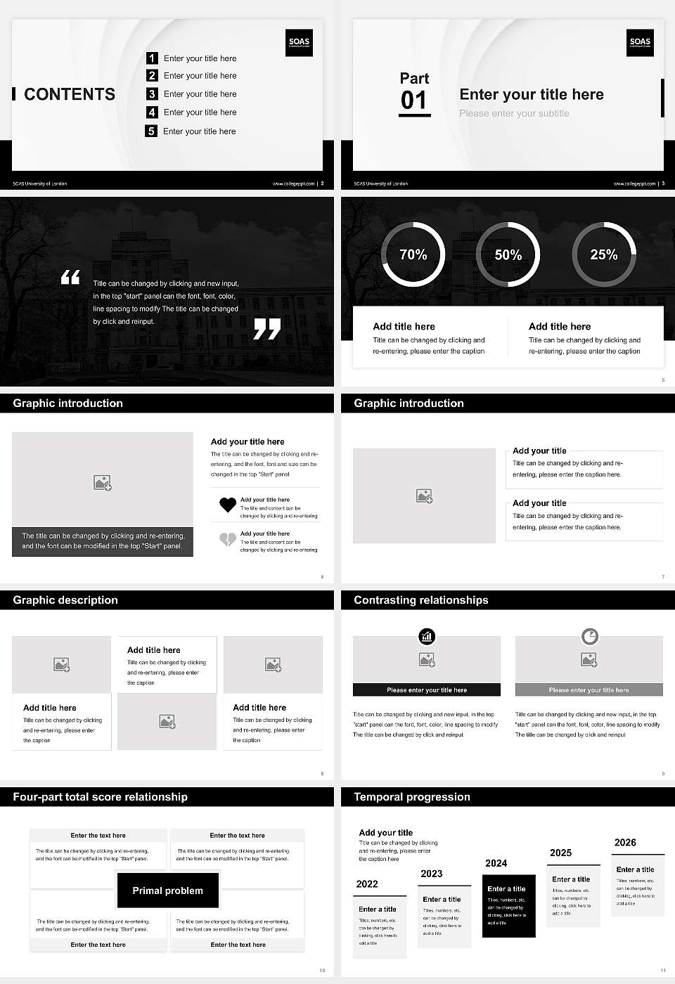 SOAS University of London Thesis Proposal/Graduation Defense PPT Template16:9 ratio PPT effect preview image2