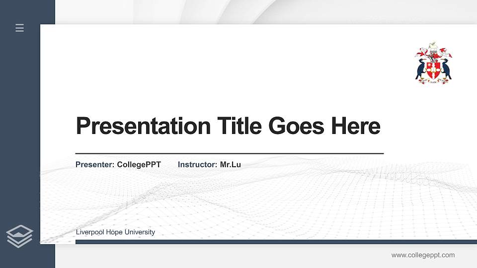 Liverpool Hope University Thesis Proposal/Graduation Defense PPT Template16:9 ratio PPT effect preview image