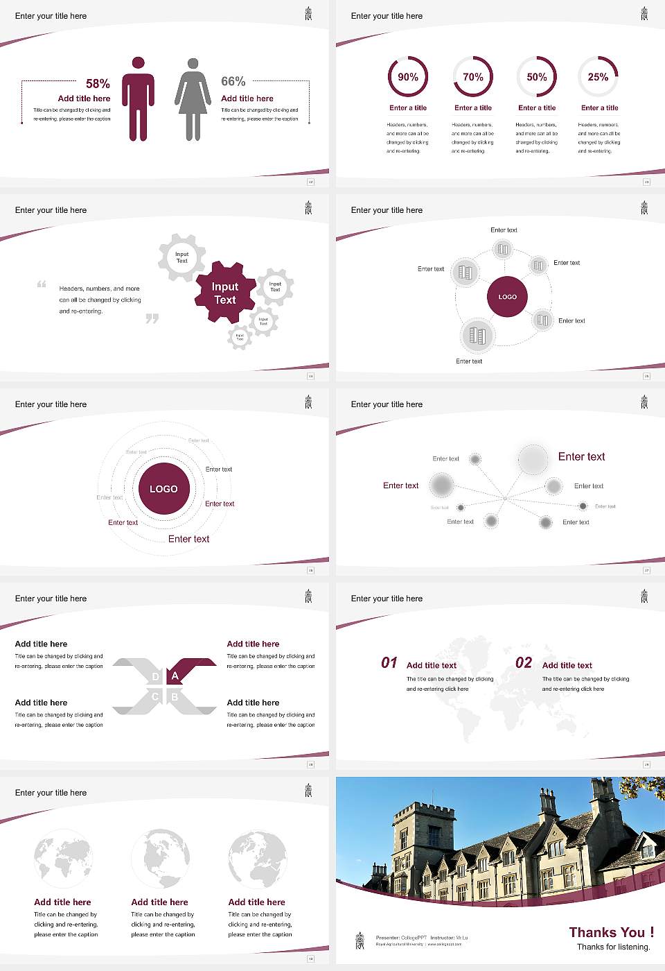 Royal Agricultural University Course/Courseware Creation PPT Template16:9 ratio PPT effect preview image4