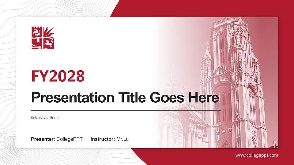 University of Bristol Academic Presentation/Research Findings Report PPT Template16:9 ratio PPT effect preview image