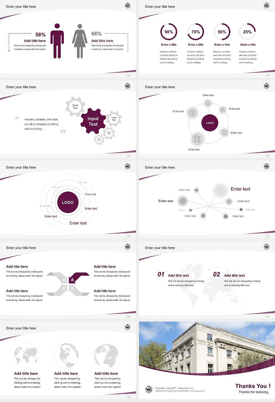London School of Hygiene and Tropical Medicine Course/Courseware Creation PPT Template16:9 ratio PPT effect preview image4