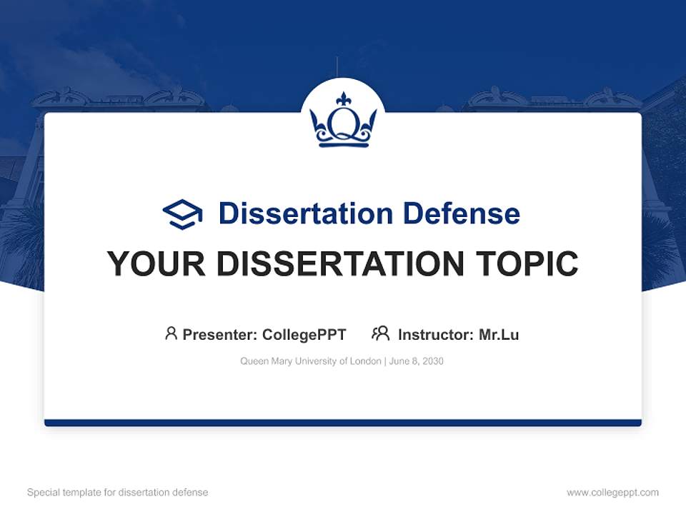 Queen Mary University of London Graduation Thesis Defense PPT Template4:3 ratio PPT effect preview image7