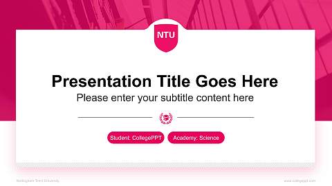 Nottingham Trent University National Scholarship Defense PPT Template