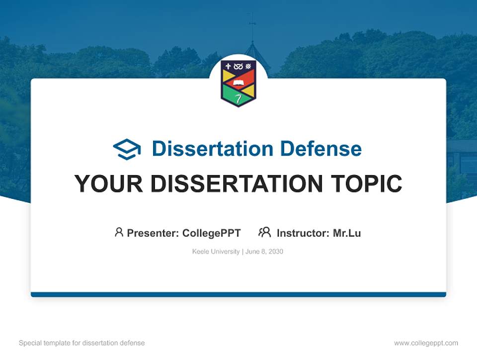 Keele University Graduation Thesis Defense PPT Template4:3 ratio PPT effect preview image7