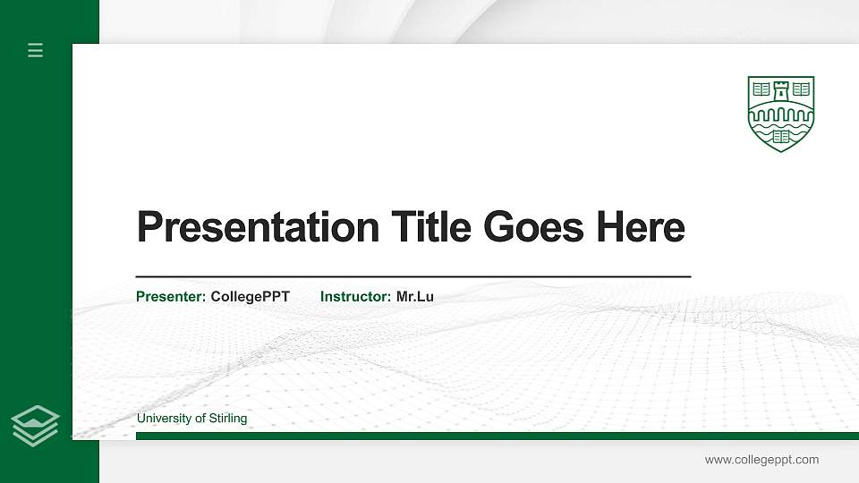 University of Stirling Thesis Proposal/Graduation Defense PPT Template16:9 ratio PPT effect preview image