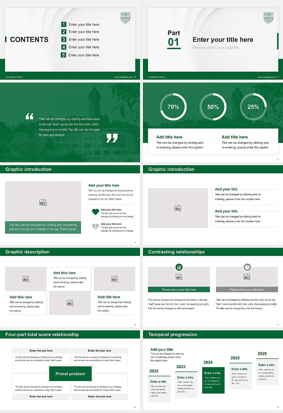 University of Stirling Thesis Proposal/Graduation Defense PPT Template16:9 ratio PPT effect preview image2