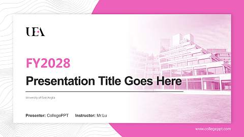 University of East Anglia Academic Presentation/Research Findings Report PPT Template