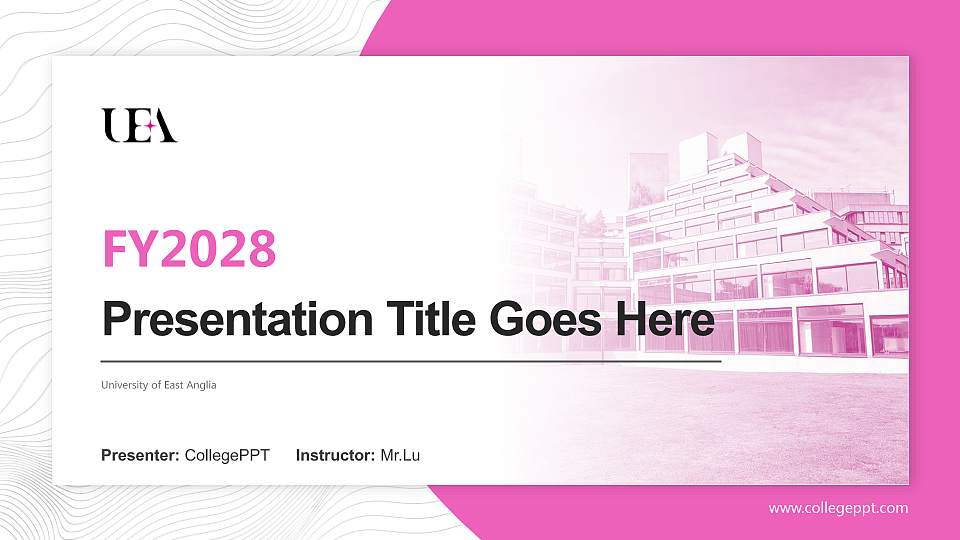 University of East Anglia Academic Presentation/Research Findings Report PPT Template16:9 ratio PPT effect preview image