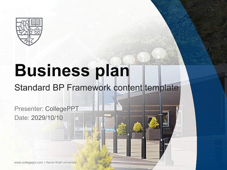 Heriot-Watt University Competition/Entrepreneurship Contest PPT Template4:3 ratio PPT effect preview image9