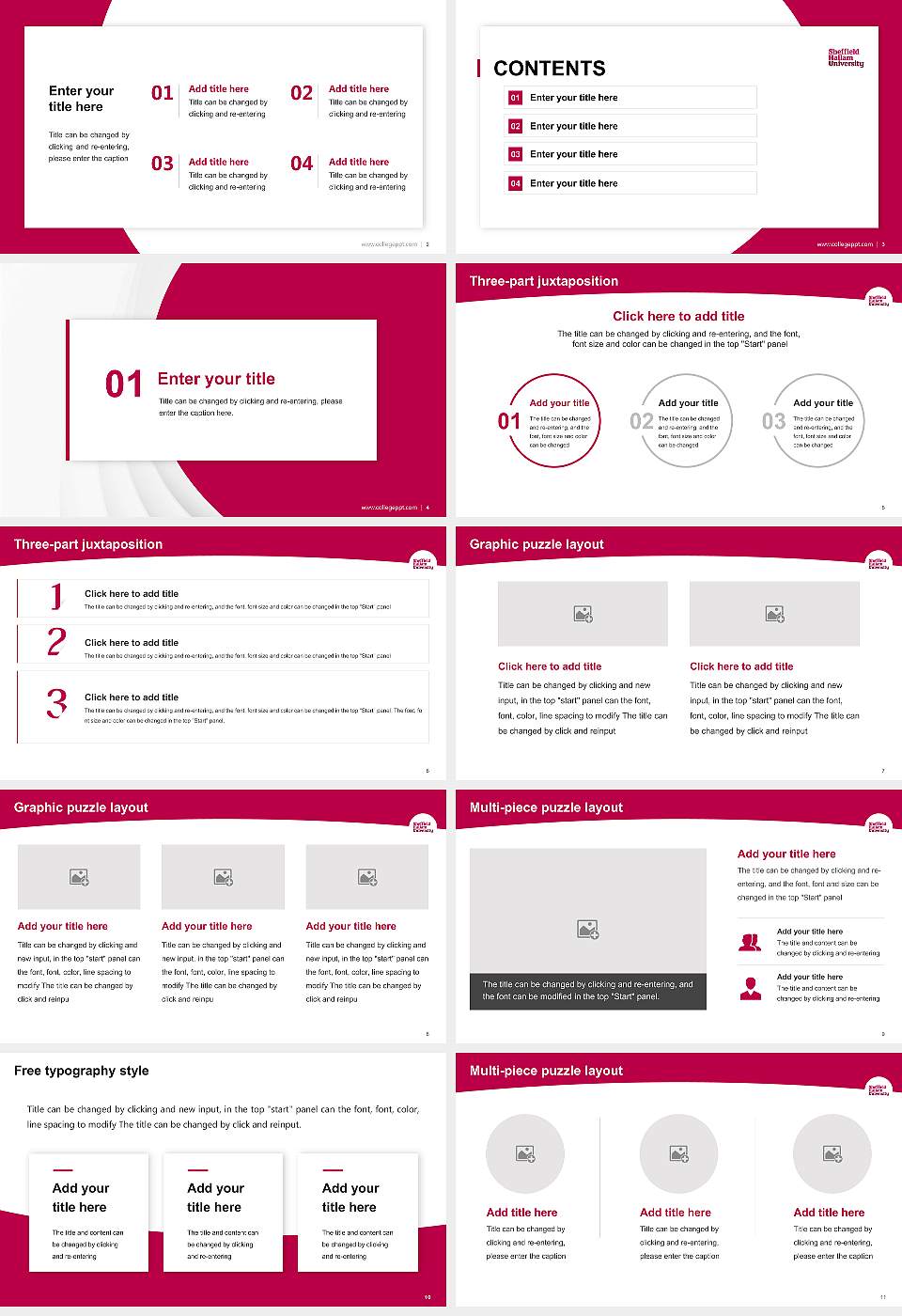 Sheffield Hallam University Academic Presentation/Research Findings Report PPT Template16:9 ratio PPT effect preview image2