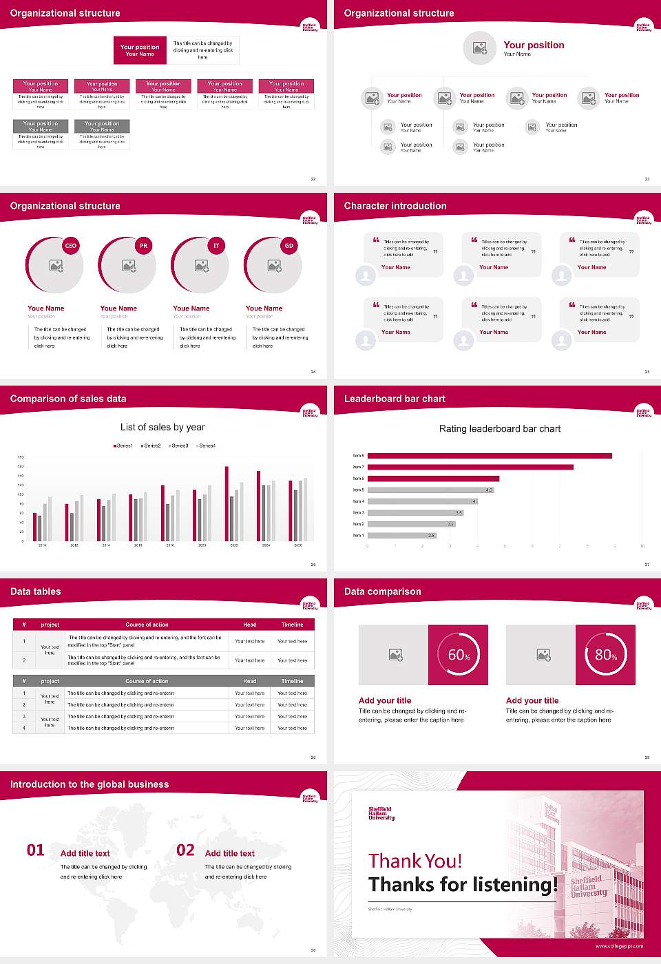 Sheffield Hallam University Academic Presentation/Research Findings Report PPT Template16:9 ratio PPT effect preview image4