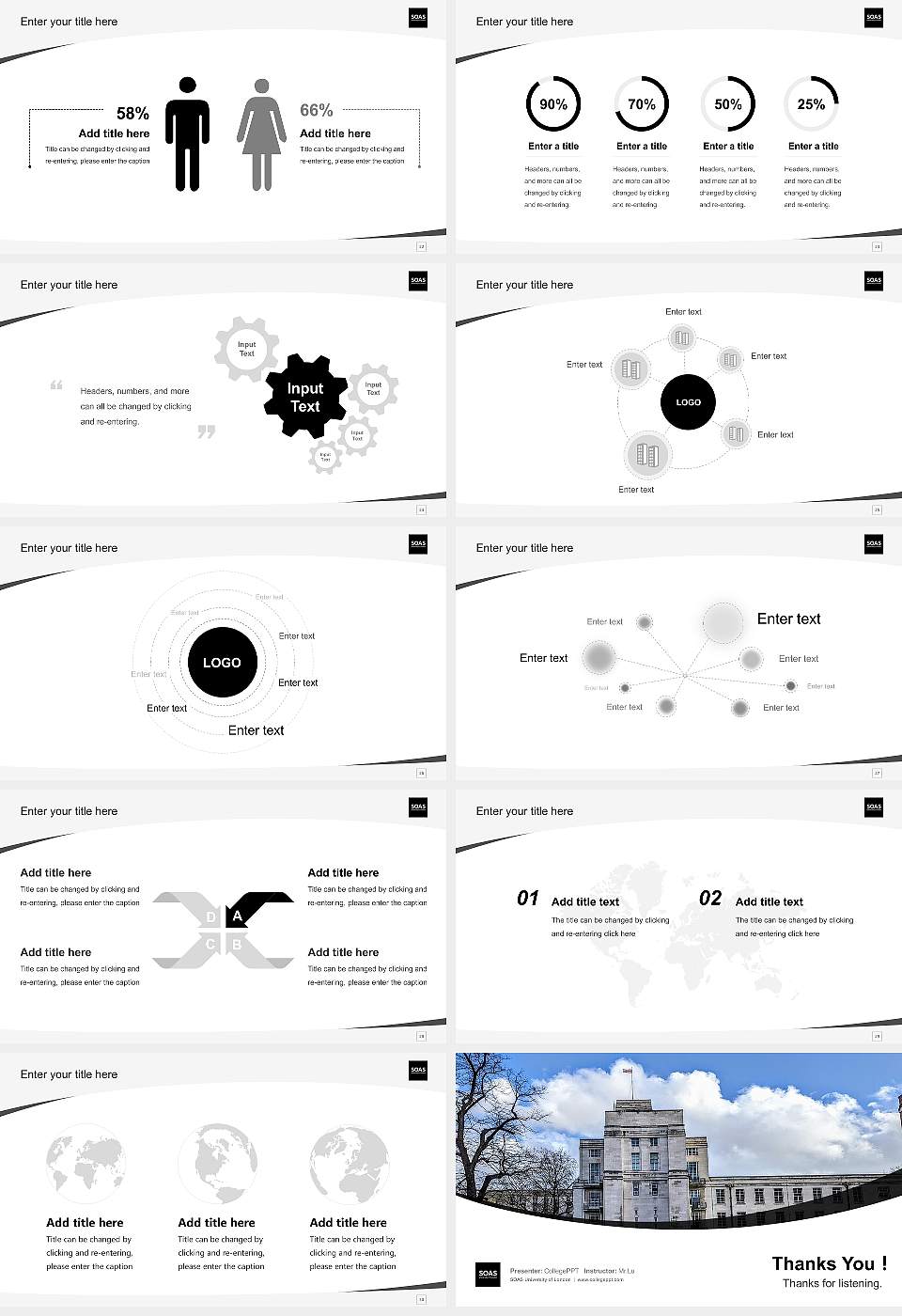SOAS University of London Course/Courseware Creation PPT Template16:9 ratio PPT effect preview image4