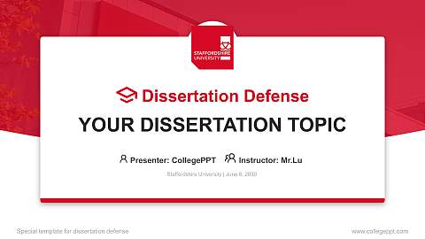 Staffordshire University Graduation Thesis Defense PPT Template