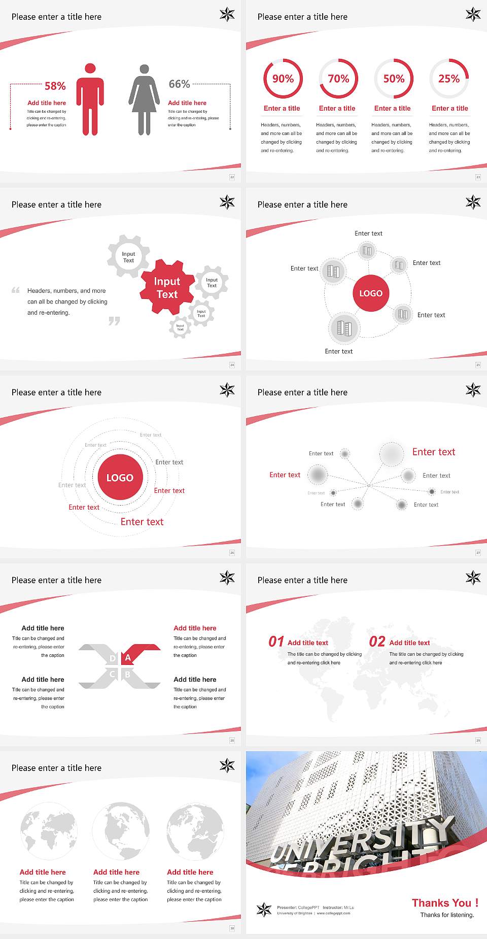 University of Brighton Course/Courseware Creation PPT Template4:3 ratio PPT effect preview image4