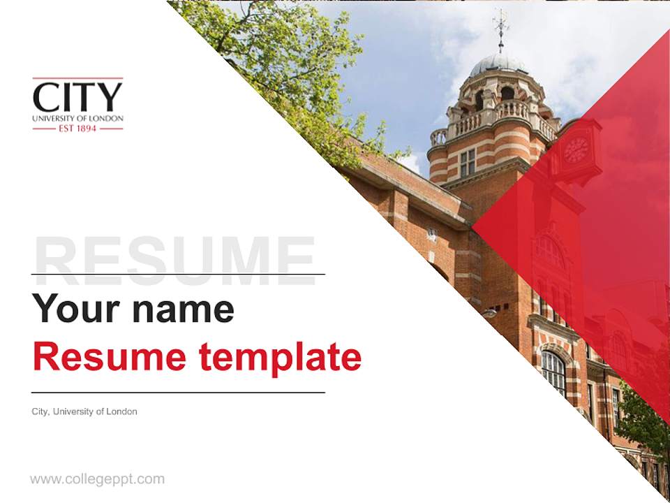City, University of London Resume PPT Template4:3 ratio PPT effect preview image5