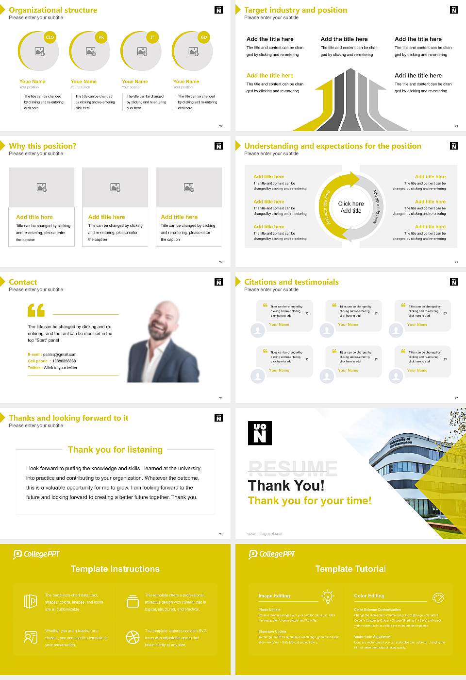 University of Northampton Resume PPT Template16:9 ratio PPT effect preview image4
