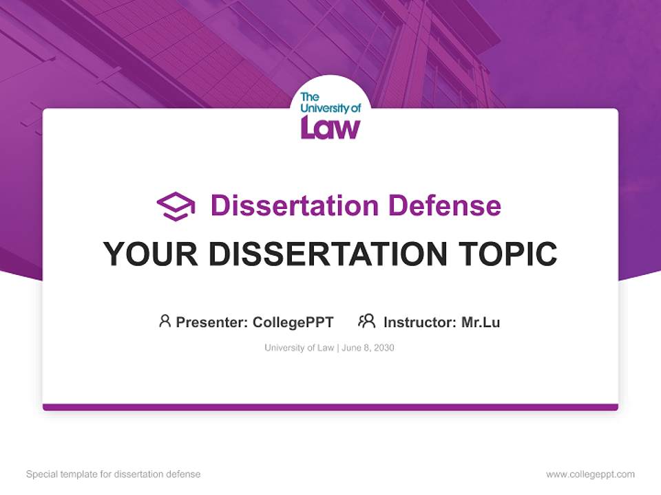 University of Law Graduation Thesis Defense PPT Template4:3 ratio PPT effect preview image7