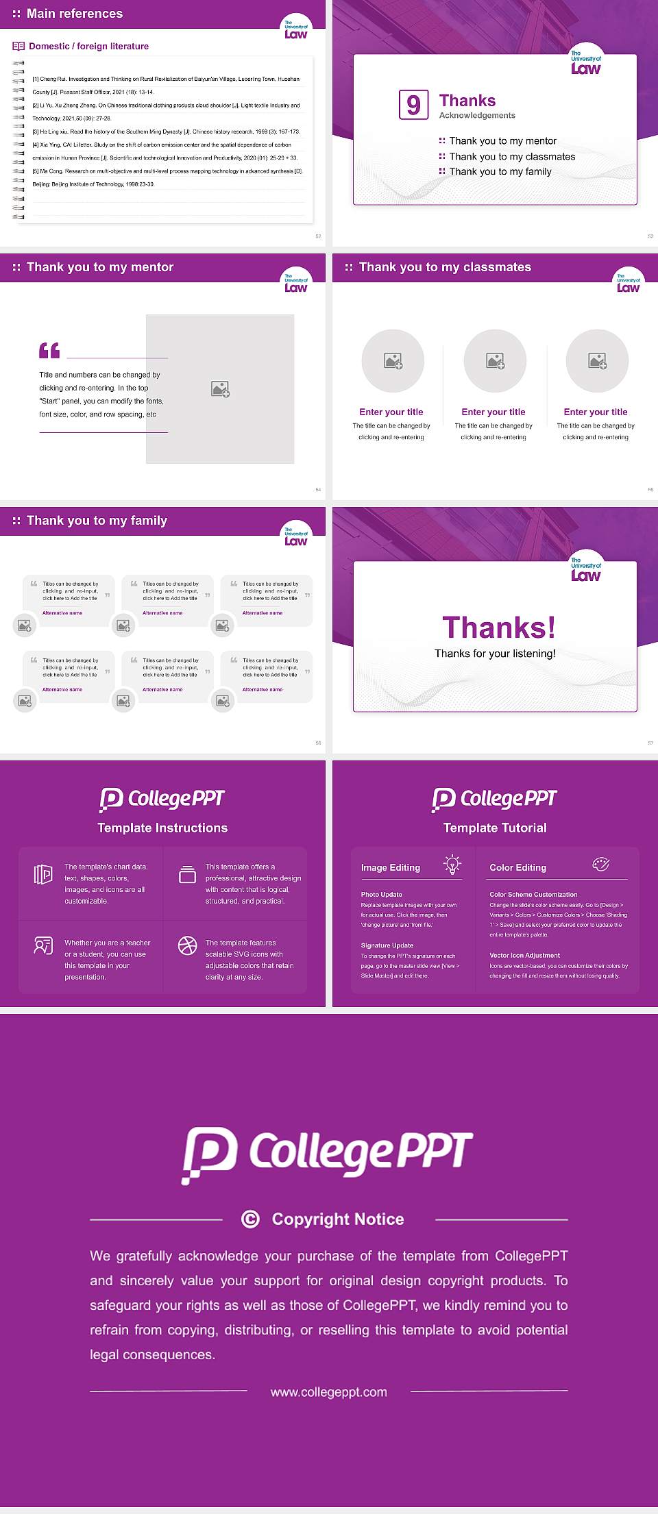 University of Law Graduation Thesis Defense PPT Template4:3 ratio PPT effect preview image7