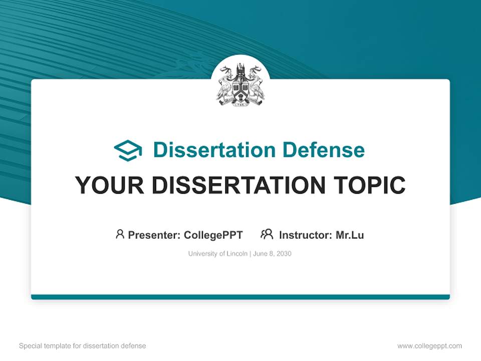University of Lincoln Graduation Thesis Defense PPT Template4:3 ratio PPT effect preview image7