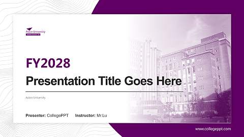 Aston University Academic Presentation/Research Findings Report PPT Template