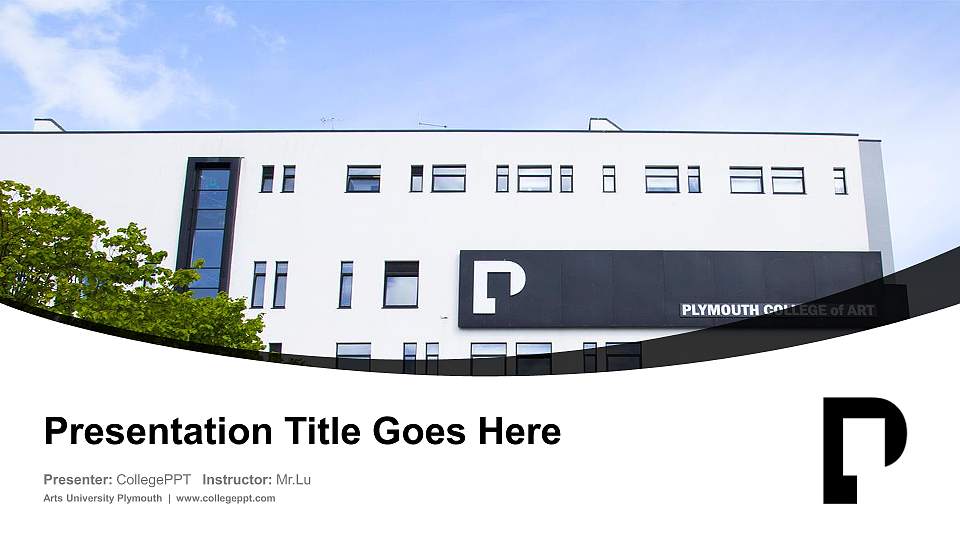 Arts University Plymouth Course/Courseware Creation PPT Template16:9 ratio PPT effect preview image