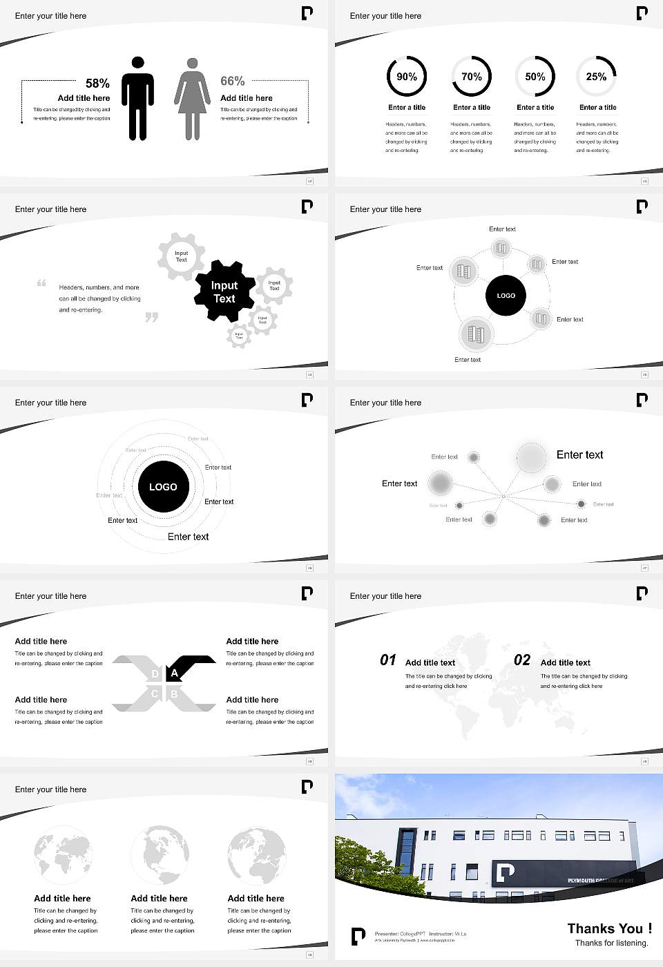 Arts University Plymouth Course/Courseware Creation PPT Template16:9 ratio PPT effect preview image4